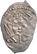 Монета Денга 1460 - 1510 Довмонт | Барс вправо Псковская республика Псков