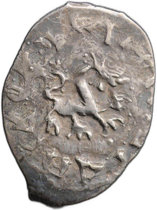 Монета Денга 1460 - 1510 Довмонт Д | Барс вправо Псковская республика Псков