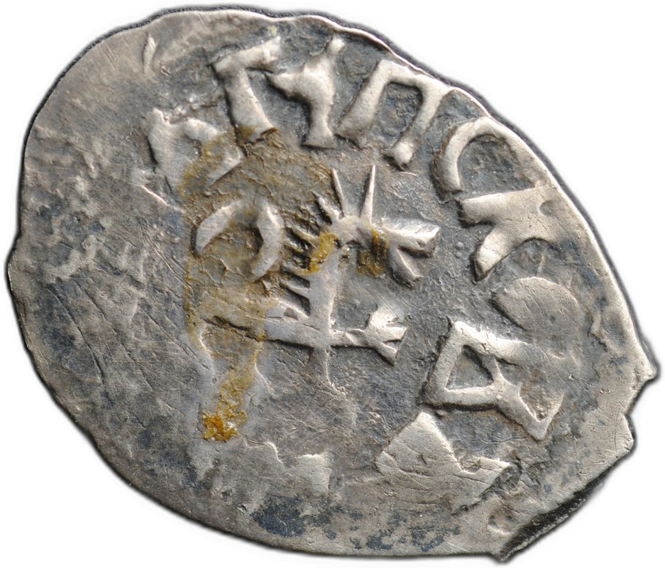 Монета Денга 1460 - 1510 Довмонт | Барс вправо Псковская республика Псков