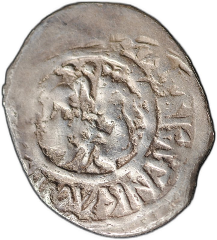 Монета Денга 1398-1409 Андрей Федорович и Константин Владимирович Князь в лодке Ростовское княжество