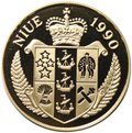 Монета 250 долларов 1990 Чемпионат мира по футболу Италия Ниуэ