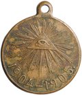 Медаль Да вознесет вас Господь в свое время 1904 - 1905, Русско-японская война, бронза госчекан