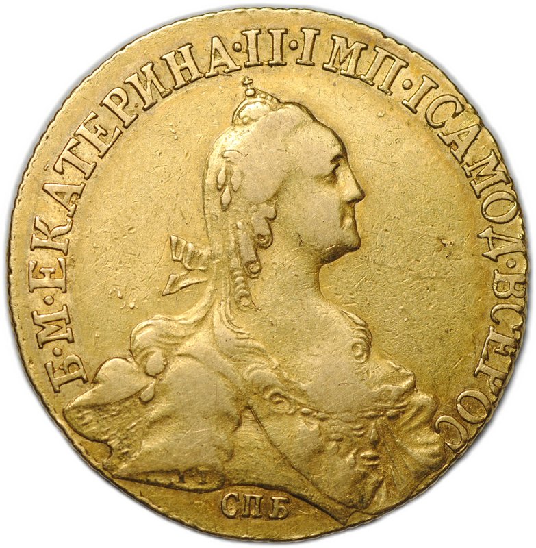 Монета 10 рублей 1772 СПБ TI