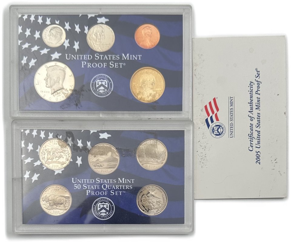 Годовой набор 1, 5, 10, 25, 50 центов, 1 доллар 2006 PROOF США 10 монет