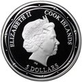 Монета 5 долларов 2014 Счастливого Рождества Острова Кука