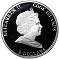 Монета 2 доллара 2011 Год кролика Китайский гороскоп 2 кролика Острова Кука
