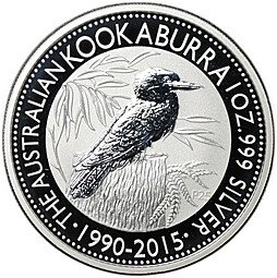 фото для Монета 1 доллар 2015 Австралийская Кукабара 25 лет Австралия Аверс