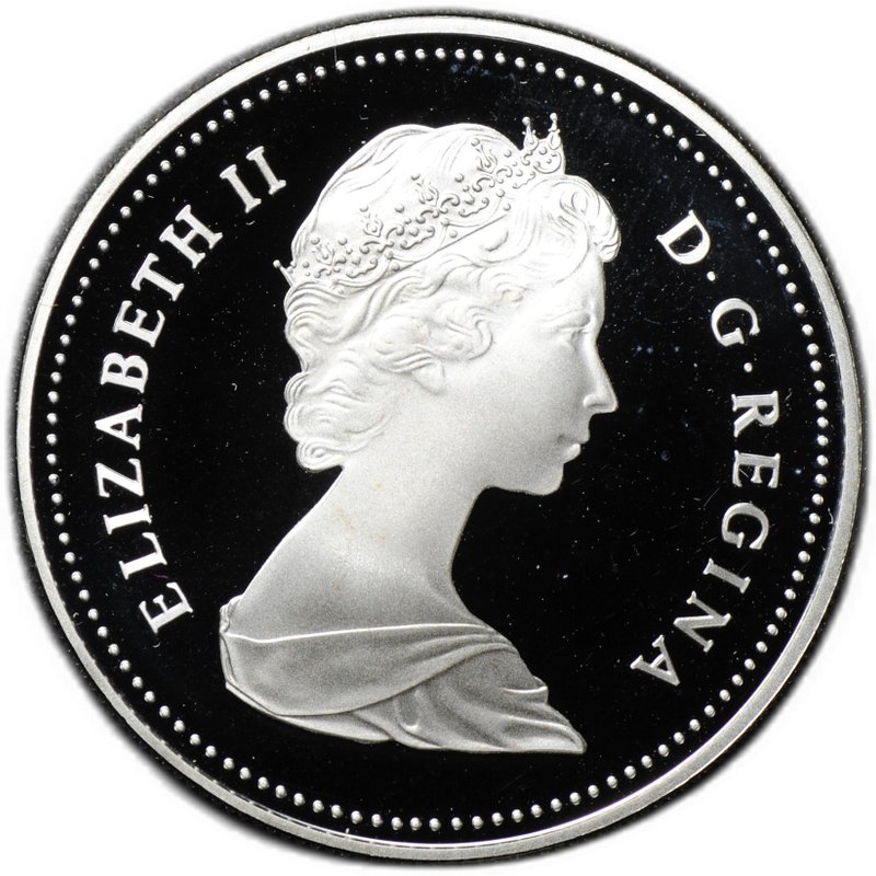 Монета 1 доллар 1981 100 лет Трансконтинентальной железной дороге Канада