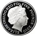 Монета 5 фунтов 2010 Олимпиада Празднование в Британии Береговая линия Великобритания