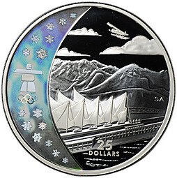фото для Монета 25 долларов 2008 Олимпиада Ванкувер 2010 - Олимпийский дом Канада Аверс