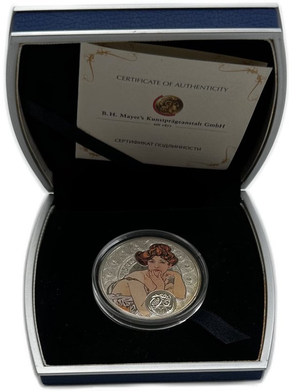 Монета 1 доллар 2011 Знаки зодиака - Рыбы Альфонс Муха Ниуэ