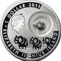Монета 1 доллар 2011 Удача Слоники Ниуэ