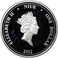 Монета 1 доллар 2012 Новосибирск - здание Сбербанка Ниуэ
