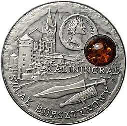 фото для Монета 1 доллар 2008 Янтарный путь - Калининград Ниуэ Аверс
