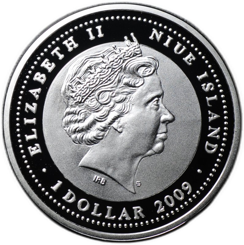 Монета 1 доллар 2009 Китайский гороскоп - год тигра 2010 Ниуэ
