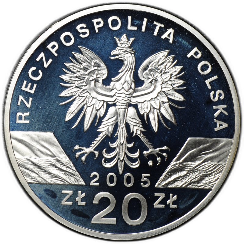 Монета 20 злотых 2005 Всемирная природа - Филин Польша