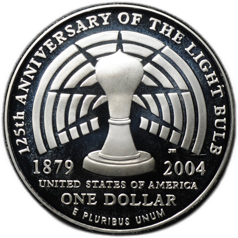 Монета 1 доллар 2004 P 125 лет лампочке PROOF США