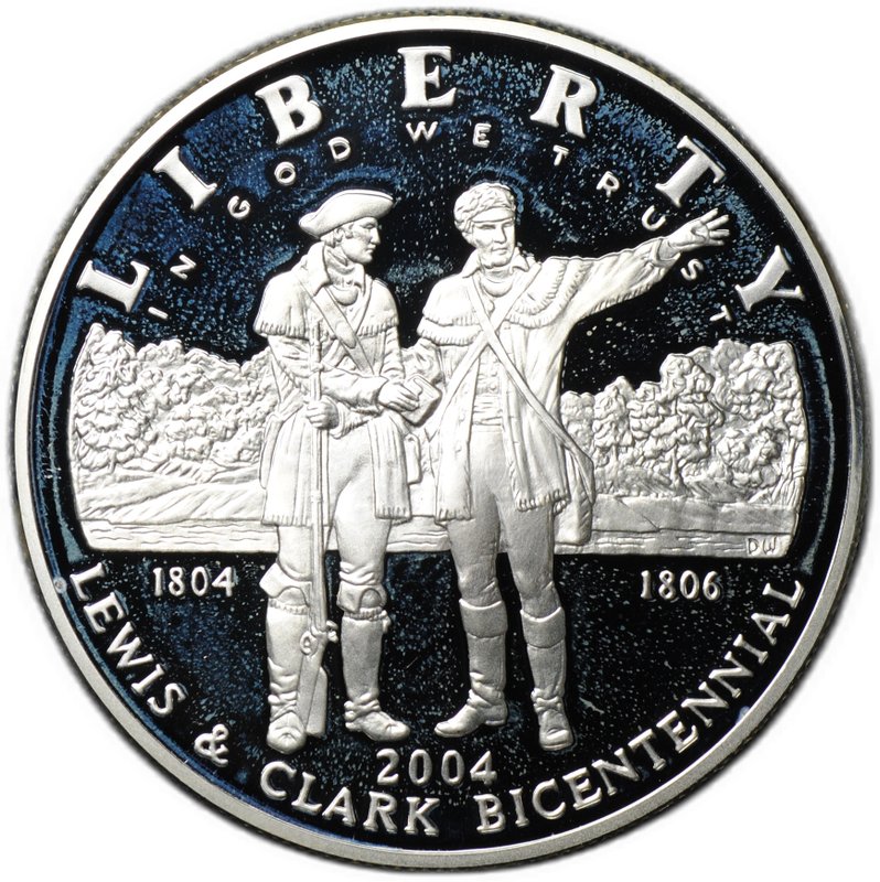 Монета 1 доллар 2004 P 200 лет экспедиции Льюиса и Кларка PROOF США