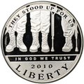 Монета 1 доллар 2010 W Инвалиды войны PROOF США