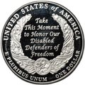 Монета 1 доллар 2010 W Инвалиды войны PROOF США
