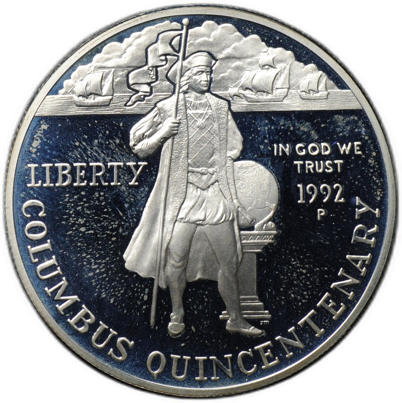 Монета 1 доллар 1992 P 500 лет путешествию Колумба PROOF США