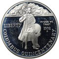 Монета 1 доллар 1992 P 500 лет путешествию Колумба PROOF США