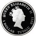 Монета 1 доллар 2011 Австралийский морской крокодил Тувалу