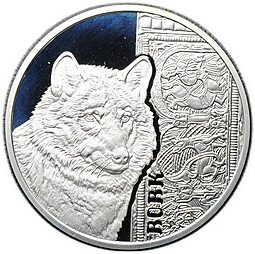 фото для Монета 5 гривен 2016 Фауна - Волк Украина Аверс