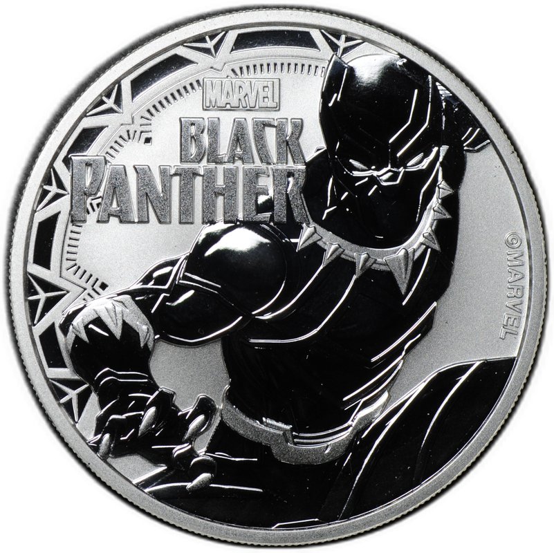 Монета 1 доллар 2018 Комиксы Marvel - Черная пантера Тувалу