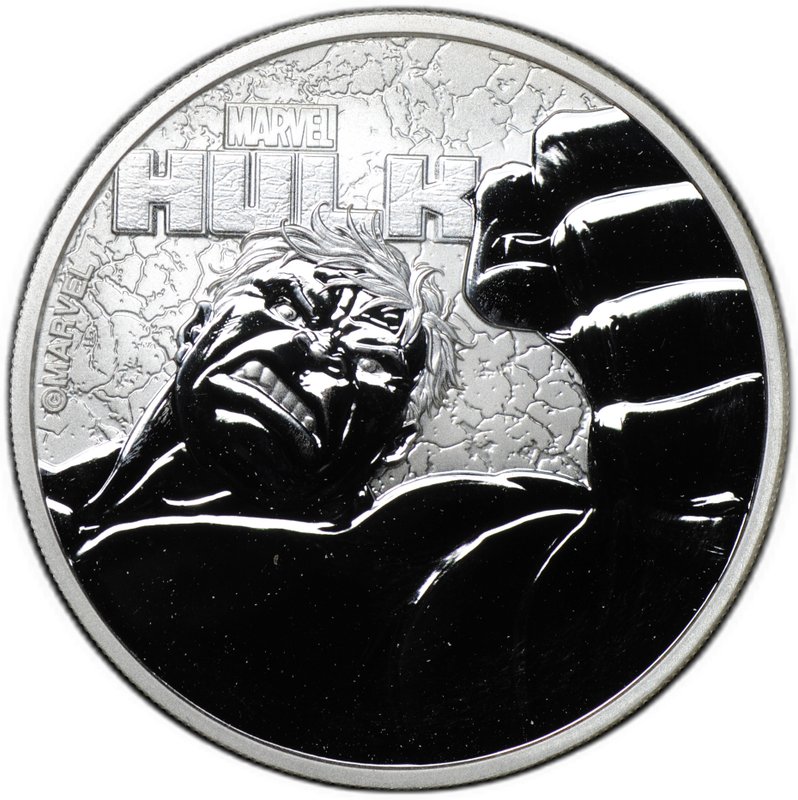 Монета 1 доллар 2019 Комиксы Marvel - Халк Тувалу