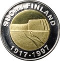 Монета 25 марок 1997 80 лет Независимости Финляндия