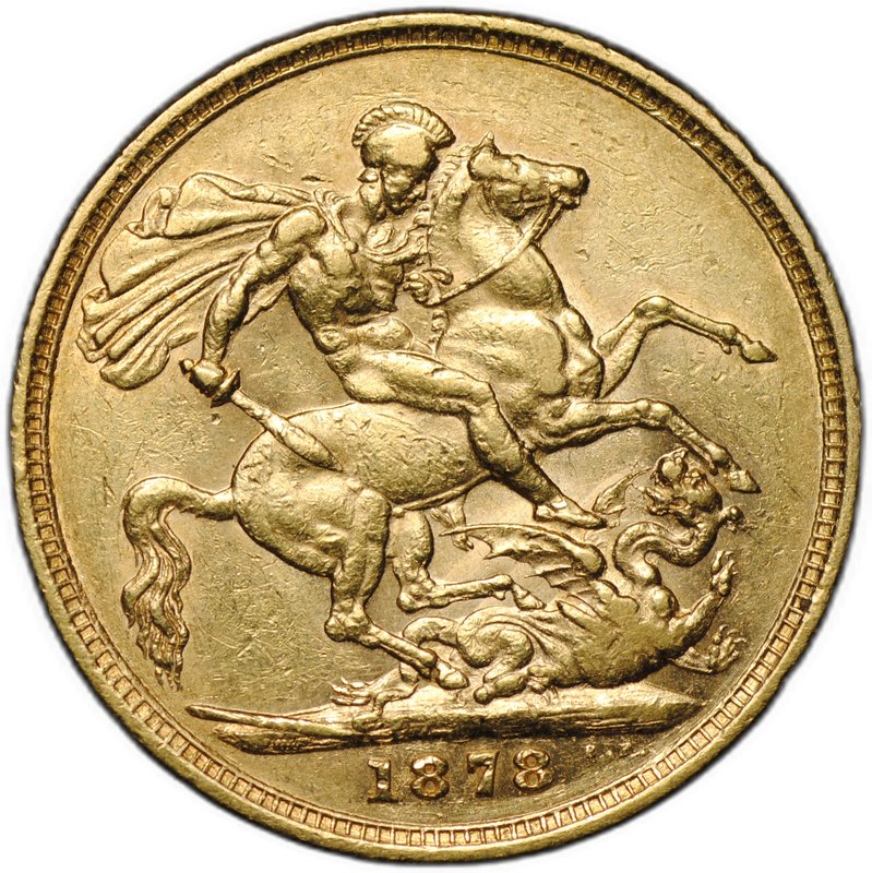 Монета 1 соверен (фунт) 1878 M Мельбурн Австралия Великобритания