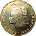Монета 10 франков 1982 Смерть Принцессы Грейс Проба Essai золото Монако