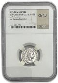 Монета Денарий 231-235 Марс Мститель Александр Север Римская Империя слаб NGC Choice AU