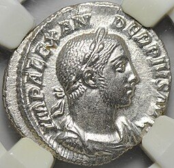 фото для Монета Денарий 231-235 Марс Мститель Александр Север Римская Империя слаб NGC Choice AU Аверс