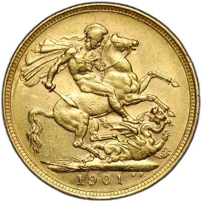 Монета 1 соверен (фунт) 1901 Великобритания
