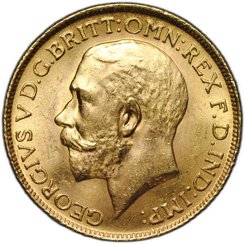 Монета 1 соверен (фунт) 1911 Великобритания слаб CPRC MS 63