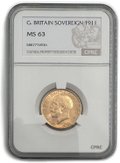 Монета 1 соверен (фунт) 1911 Великобритания слаб CPRC MS 63