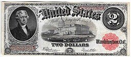 фото для Банкнота 2 доллара 1917 США Аверс