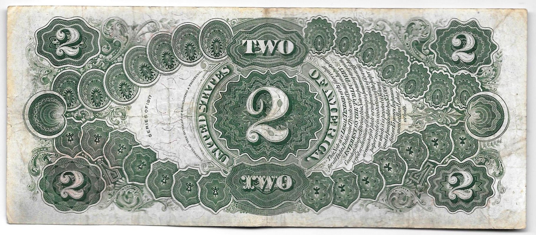 Банкнота 2 доллара 1917 США