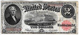 фото для Банкнота 2 доллара 1917 США Аверс