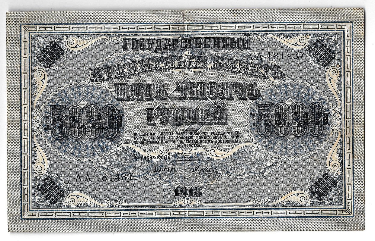 Банкнота 5000 рублей 1918 Метц