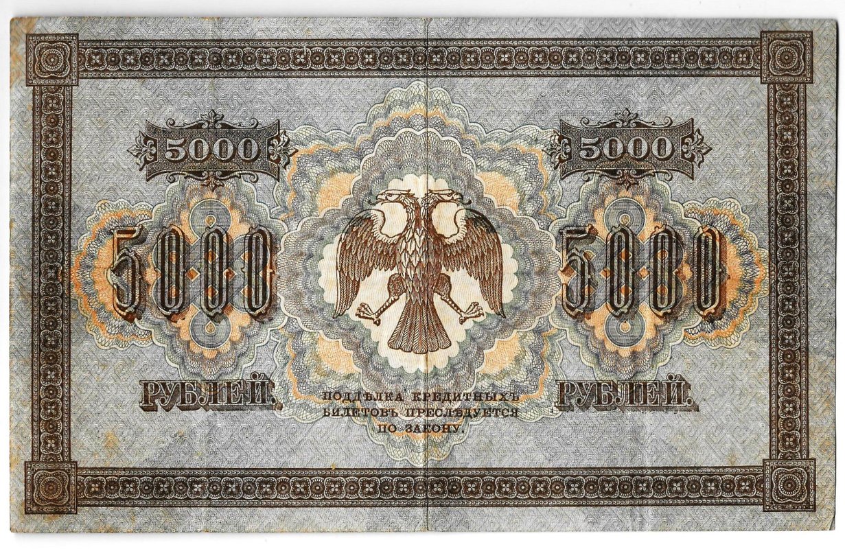 Банкнота 5000 рублей 1918 Метц