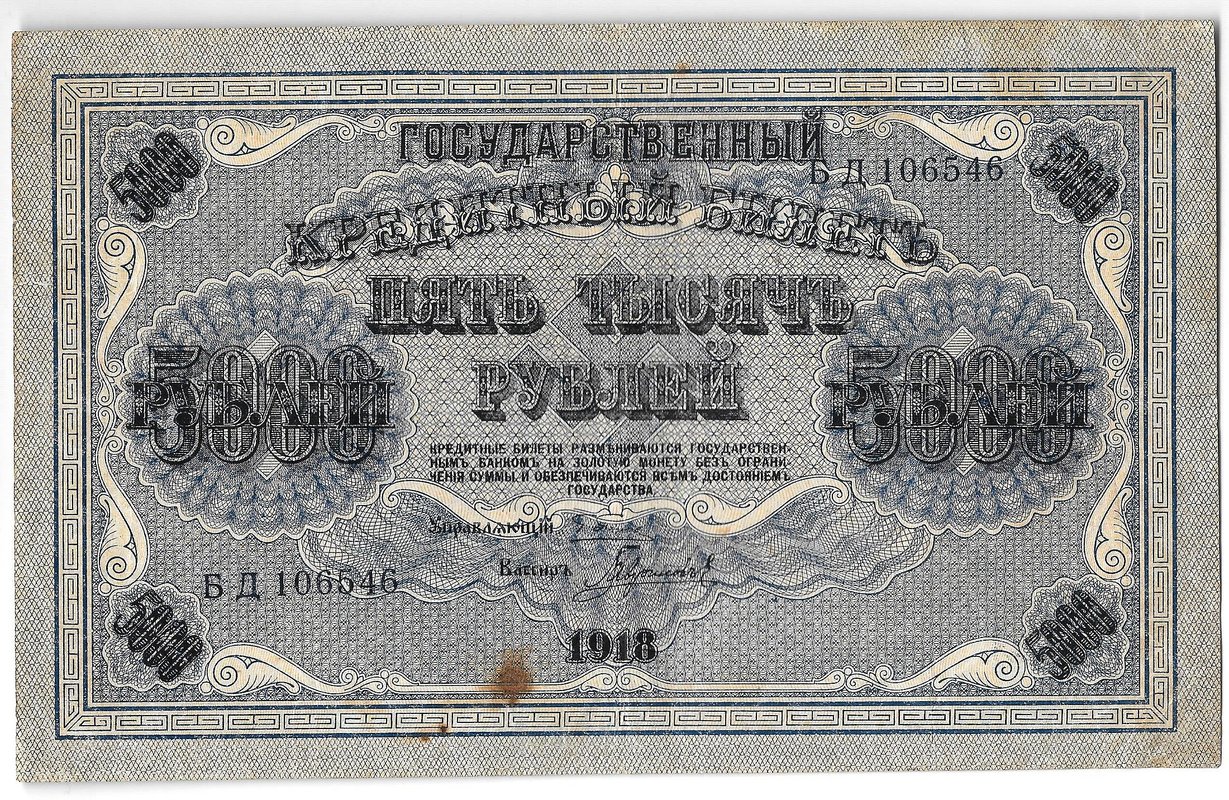 Банкнота 5000 рублей 1918 Гаврилов
