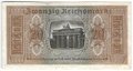 Банкнота 20 рейхсмарок (марок) 1939-1945 для оккупированных территорий Германия Третий Рейх
