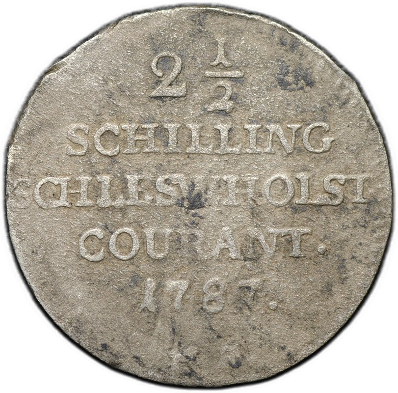 Монета 2 1/2 шиллинга 1787 Шлезвиг-Гольштейн