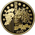 Монета 50 евро 2003 1-я Годовщина введения Евро Франция