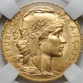 Монета 20 франков 1912 Франция слаб ННР MS 63