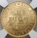 Монета 10 марок 1878 S Русская Финляндия слаб NGC MS 62