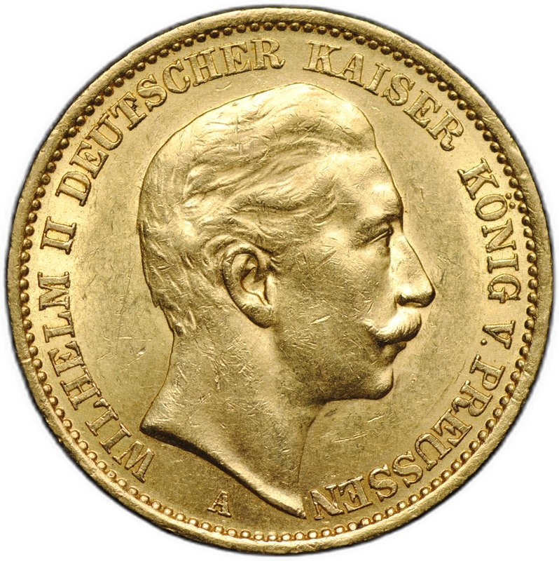 Монета 20 марок 1910 А Пруссия Германия